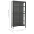 Lady Jillian -  Display Cabinet Anthracite 90x40x180 cm Steel and Tempered Glass